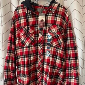 NWT Berkley Jensen Hooded Flannel Shirt - XXL